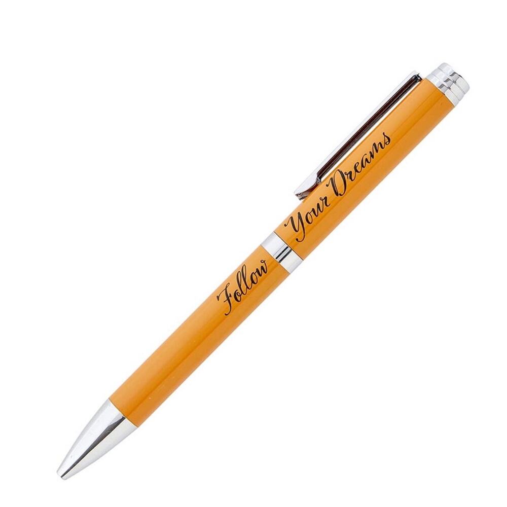 Elegant Boxed Ballpoint Pen Inspired message Follow your Dreams Black Ink